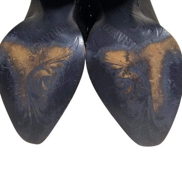 Durango Women's Crush Black Leather Pointed Snip Toe Cowboy Boots Rodeo Size 6.5 - Picture 8 of 14